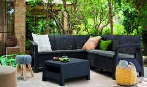 Комплект мебели угловой Корфу Релакс Сет (CORFU II RELAX SET) графит в Надыме - nadym.mebel24.online | фото 3