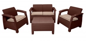 Комплект уличной мебели Yalta Premium Terrace Set (Ялта) шоколадый (+подушки под спину) в Надыме - nadym.mebel24.online | фото