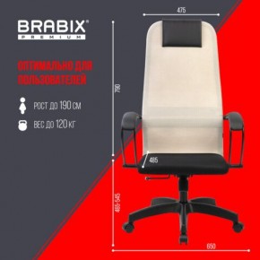 Кресло BRABIX PREMIUM "Ultimate EX-800" пластик, плотная двойная сетка Х2, черное/бежевое, 532916 в Надыме - nadym.mebel24.online | фото 6