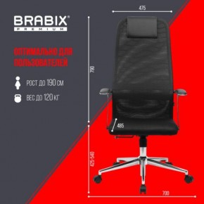 Кресло BRABIX PREMIUM "Ultimate EX-801" хром, плотная двойная сетка Х2, черное, 532917 в Надыме - nadym.mebel24.online | фото 7