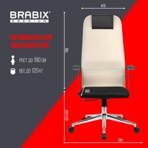 Кресло офисное BRABIX PREMIUM "Ultimate EX-801" хром, плотная двойная сетка Х2, черное/бежевое, 532919 в Надыме - nadym.mebel24.online | фото 6