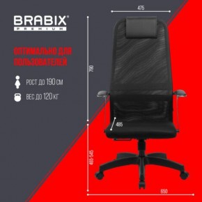 Кресло офисное BRABIX PREMIUM "Ultimate EX-801" пластик, плотная двойная сетка Х2, черное, 532922 в Надыме - nadym.mebel24.online | фото 5