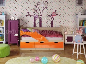 Кровать Дельфин-1 800*1600 (Оранжевый металлик/дуб крафт белый) в Надыме - nadym.mebel24.online | фото