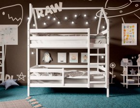 Кровать-домик двухъярусная 80*160 Белый (без ящиков) в Надыме - nadym.mebel24.online | фото