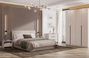 Кровать двойная №4 с основанием (Бежевый) в Надыме - nadym.mebel24.online | фото 3
