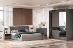 Кровать двойная №4 с основанием (Серый) в Надыме - nadym.mebel24.online | фото 3
