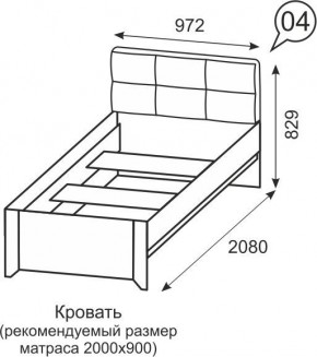 Кровать одинарная 900 Твист 04 в Надыме - nadym.mebel24.online | фото 2