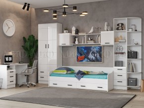 ВЕГА NEW Кровать 900 с настилом ЛДСП (Белый глянец/белый) в Надыме - nadym.mebel24.online | фото 2