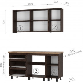 Кухня Энигма 1.6 м (венге/дуб каньон) в Надыме - nadym.mebel24.online | фото 4