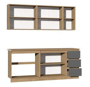 Кухня Хилтон 2.0 м (Дуб Крафт Золотой/Графит/Дуб Вотан) в Надыме - nadym.mebel24.online | фото 2