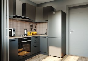 Кухня угловая Антрацит 2200х1000 (Стол. 38мм) в Надыме - nadym.mebel24.online | фото 1