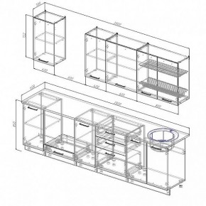 Кухонный гарнитур Антрацит 2800 (Стол. 38мм) в Надыме - nadym.mebel24.online | фото 3