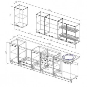 Кухонный гарнитур Бланка 2800 (Стол. 26мм) в Надыме - nadym.mebel24.online | фото 2