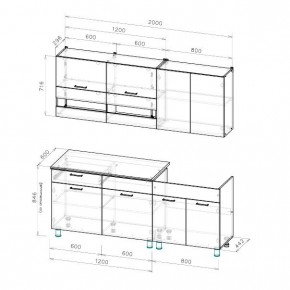 Кухонный гарнитур Босфор (Дуб Венге/Дуб Сонома) 2000 в Надыме - nadym.mebel24.online | фото 2