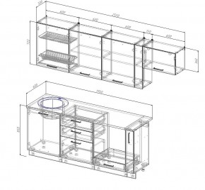 Кухонный гарнитур Муссон 2550 (Стол. 26мм) в Надыме - nadym.mebel24.online | фото 2