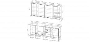 Кухонный гарнитур Санторини 2200 h 950 (Стол. 26мм) в Надыме - nadym.mebel24.online | фото 2