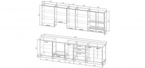 Кухонный гарнитур Санторини 3000 h950 (Стол. 38мм) в Надыме - nadym.mebel24.online | фото 2