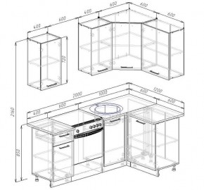 Кухонный гарнитур угловой Антрацит 2000х1200 (Стол. 38мм) в Надыме - nadym.mebel24.online | фото 2