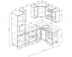 Кухонный гарнитур угловой Антрацит 2400х1600 (Стол. 38мм) в Надыме - nadym.mebel24.online | фото 2