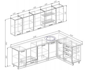 Кухонный гарнитур угловой Антрацит 2600х1600 (Стол. 38мм) в Надыме - nadym.mebel24.online | фото 2