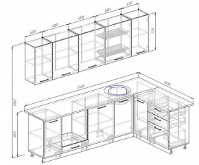 Кухонный гарнитур угловой Графика 2600х1600 (Стол. 38мм) в Надыме - nadym.mebel24.online | фото 2