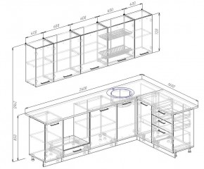 Кухонный гарнитур угловой Графика 2600х1600 (Стол. 38мм) в Надыме - nadym.mebel24.online | фото 2