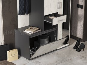 ЛИРА Прихожая ЛДСП (графит/дуб крафт белый) в Надыме - nadym.mebel24.online | фото 4