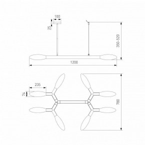 Люстра на штанге Eurosvet Covalent 30180 черный в Надыме - nadym.mebel24.online | фото 3