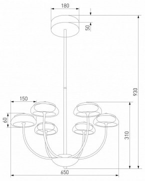 Люстра на штанге Eurosvet Fungo 50388 LED черный в Надыме - nadym.mebel24.online | фото 4