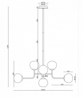 Люстра на штанге Maytoni Erich MOD221-PL-08-N в Надыме - nadym.mebel24.online | фото 3