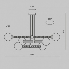 Люстра на штанге Maytoni Teatro MOD287PL-06BS в Надыме - nadym.mebel24.online | фото 3