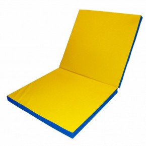 Мат гимнастический 2х1х0,1м складной цв. синий-желтый в Надыме - nadym.mebel24.online | фото 1