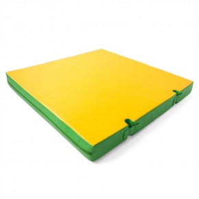 Мат гимнастический 1х1х0,1м с вырезом под стойки цв. зеленый-желтый в Надыме - nadym.mebel24.online | фото