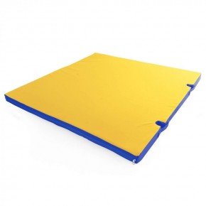 Мат гимнастический 1х1х0,08м с вырезом под стойки цв. синий-желтый в Надыме - nadym.mebel24.online | фото