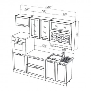 МИЛАНО Кухонный гарнитур 2,2 м Компоновка №3 (Орех) в Надыме - nadym.mebel24.online | фото 2