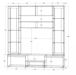 Модульная система Лиана (Дуб Крафт белый/Артвуд темный) в Надыме - nadym.mebel24.online | фото 11