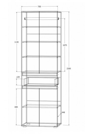 Модульная система Лиана (Дуб Крафт белый/Артвуд темный) в Надыме - nadym.mebel24.online | фото 8