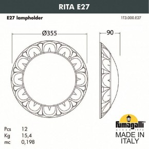 Накладной светильник Fumagalli Rita 1T3.000.000.AYE27 в Надыме - nadym.mebel24.online | фото 2