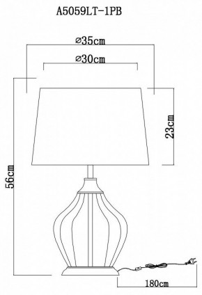 Настольная лампа декоративная Arte Lamp Baymont A5059LT-1PB в Надыме - nadym.mebel24.online | фото 3