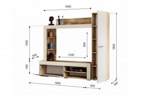НИКОЛЬ Гостиная (Дуб крафт серый/софт айвори) в Надыме - nadym.mebel24.online | фото 2