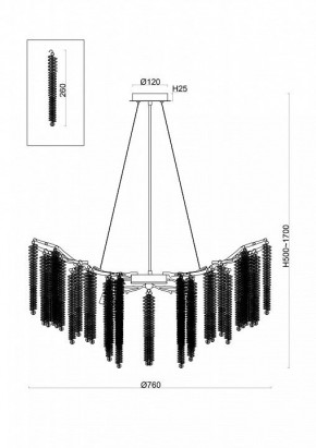 Подвесная люстра Freya Mineral FR1010PL-10G в Надыме - nadym.mebel24.online | фото 2