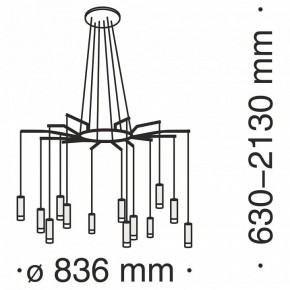 Подвесная люстра Maytoni Davida MOD035PL-12B в Надыме - nadym.mebel24.online | фото 6