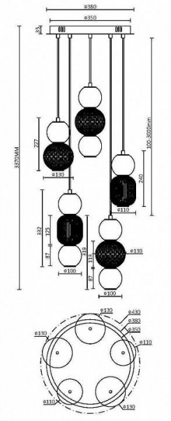 Подвесная люстра Maytoni Drop MOD273PL-L80G3K в Надыме - nadym.mebel24.online | фото 2