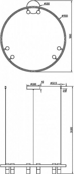 Подвесная люстра Maytoni Halo MOD102PL-L42BK в Надыме - nadym.mebel24.online | фото 4