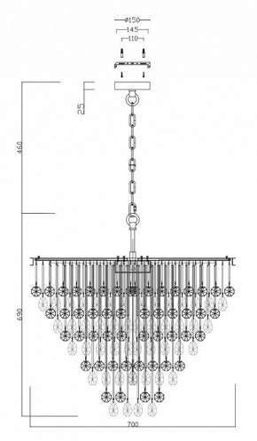 Подвесная люстра Maytoni Linn MOD091PL-09CH в Надыме - nadym.mebel24.online | фото 3