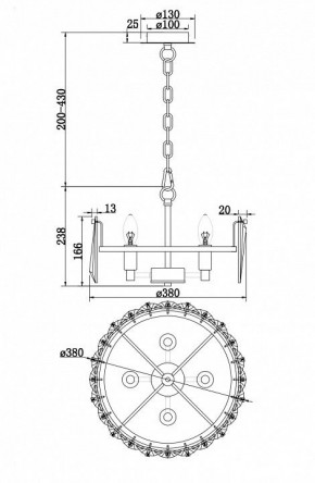 Подвесной светильник Maytoni Puntes MOD043PL-04CH в Надыме - nadym.mebel24.online | фото 4