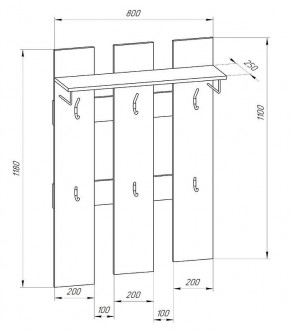 Прихожая-вешалка большая 800 в Надыме - nadym.mebel24.online | фото 2