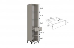 РИЧ Шкаф однодверный со стеклом в Надыме - nadym.mebel24.online | фото 3