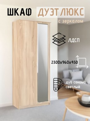 Шкаф 2-х створчатый Дуэт Люкс с зеркалом в Надыме - nadym.mebel24.online | фото 7