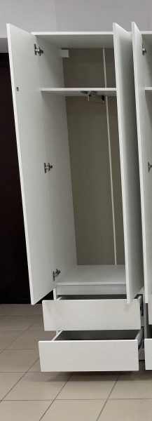Шкаф 2-ств. с 2 ящиками и вешалкой "Бьянко" в Надыме - nadym.mebel24.online | фото 2